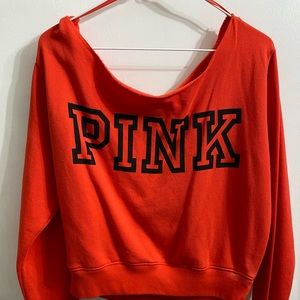 Victorias Secret PINK off shoulder Red Women’s M Sweater Crop Top